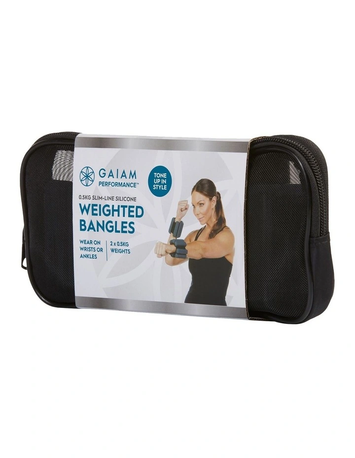 Slimline Silicone Weighted Bangles 0.5kg Pair in Grey image 5