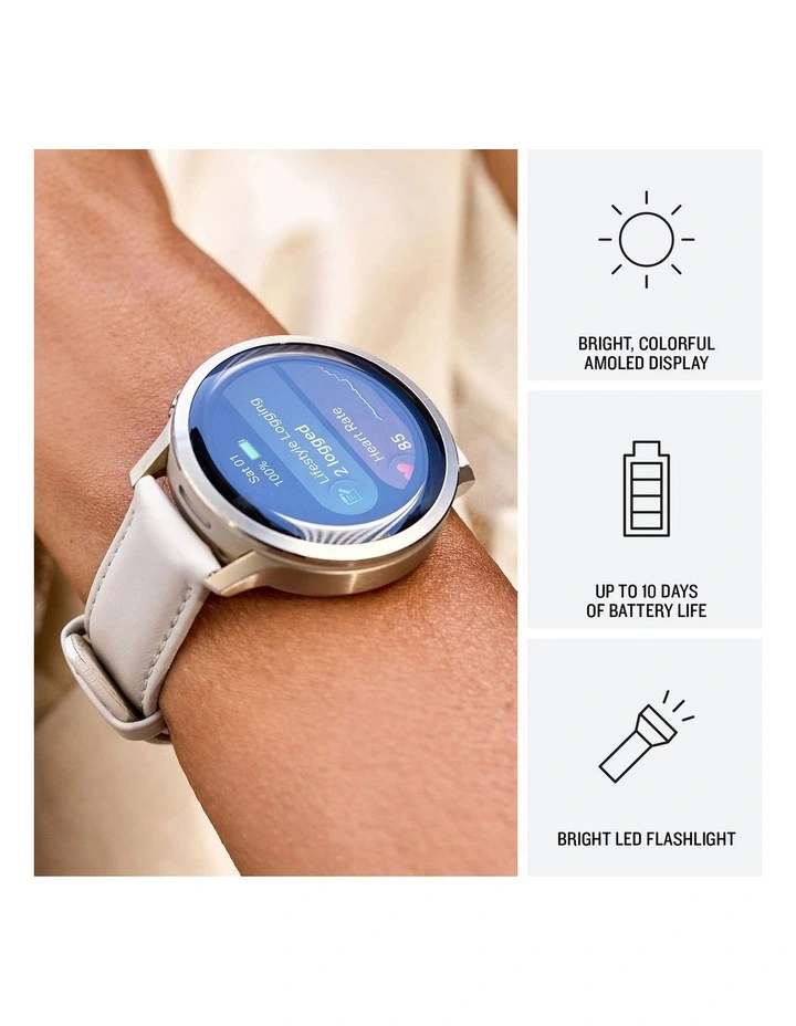 Venu 4 (41mm) in Lunar Gold with Beige Leather Band 010-03013-03 image 3