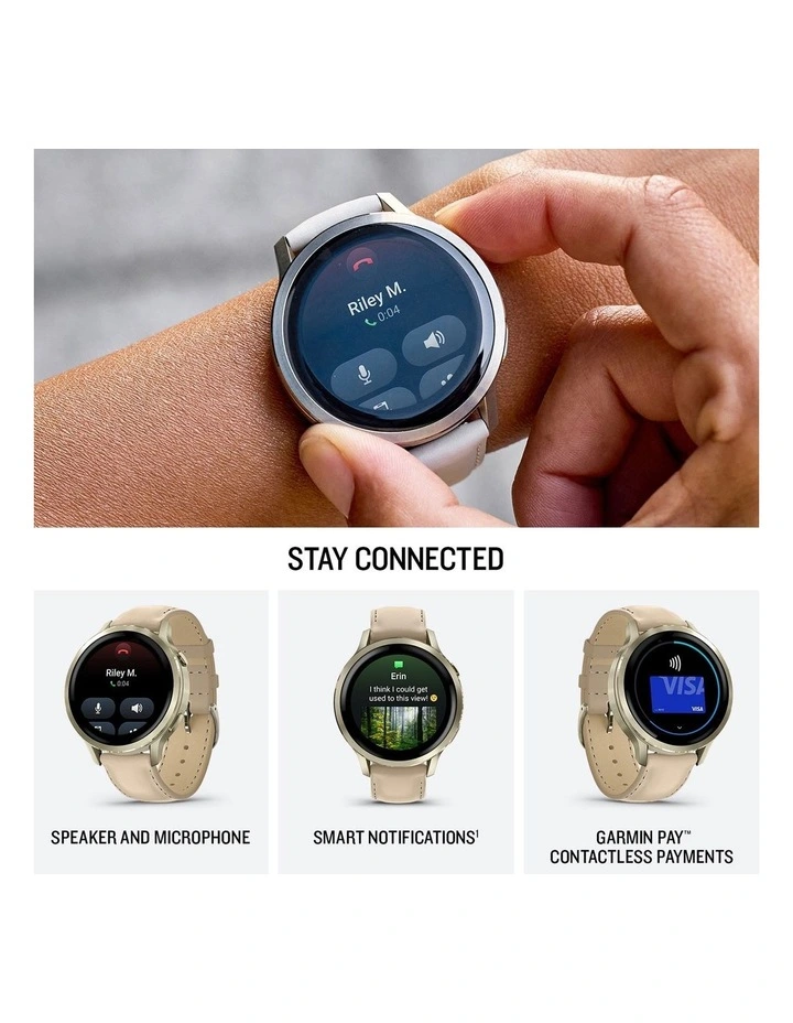 Venu 4 (41mm) in Lunar Gold with Beige Leather Band 010-03013-03 image 4