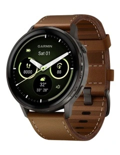 Venu Watch 4 (45mm) in Slate with Black Leather Band 010-03014-03