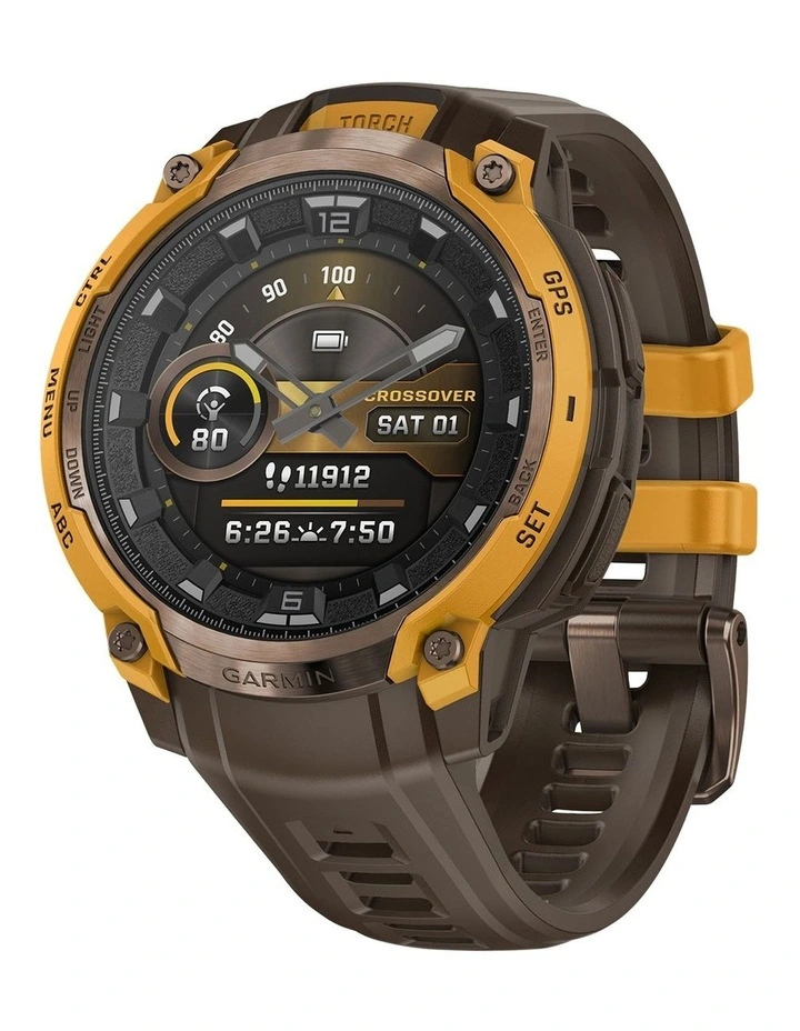 Instinct Crossover Amoled with Cocoa Silicone Band 010-03398-01 in Bronze/Sunburst image 1