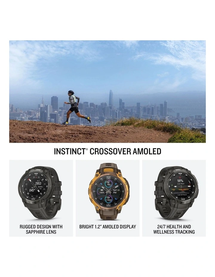Instinct Crossover Amoled with Cocoa Silicone Band 010-03398-01 in Bronze/Sunburst image 2