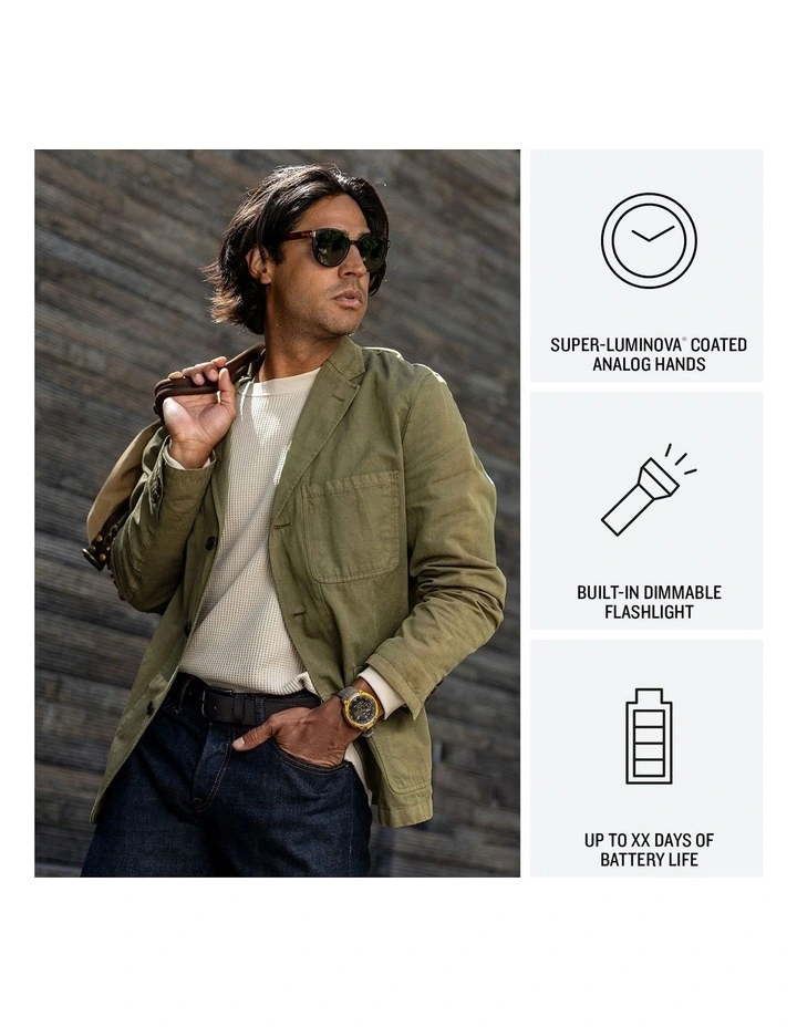 Instinct Crossover Amoled with Cocoa Silicone Band 010-03398-01 in Bronze/Sunburst image 3