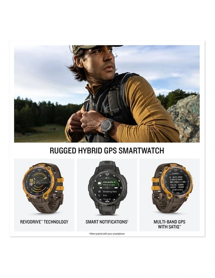 Instinct Crossover Amoled with Cocoa Silicone Band 010-03398-01 in Bronze/Sunburst image 4