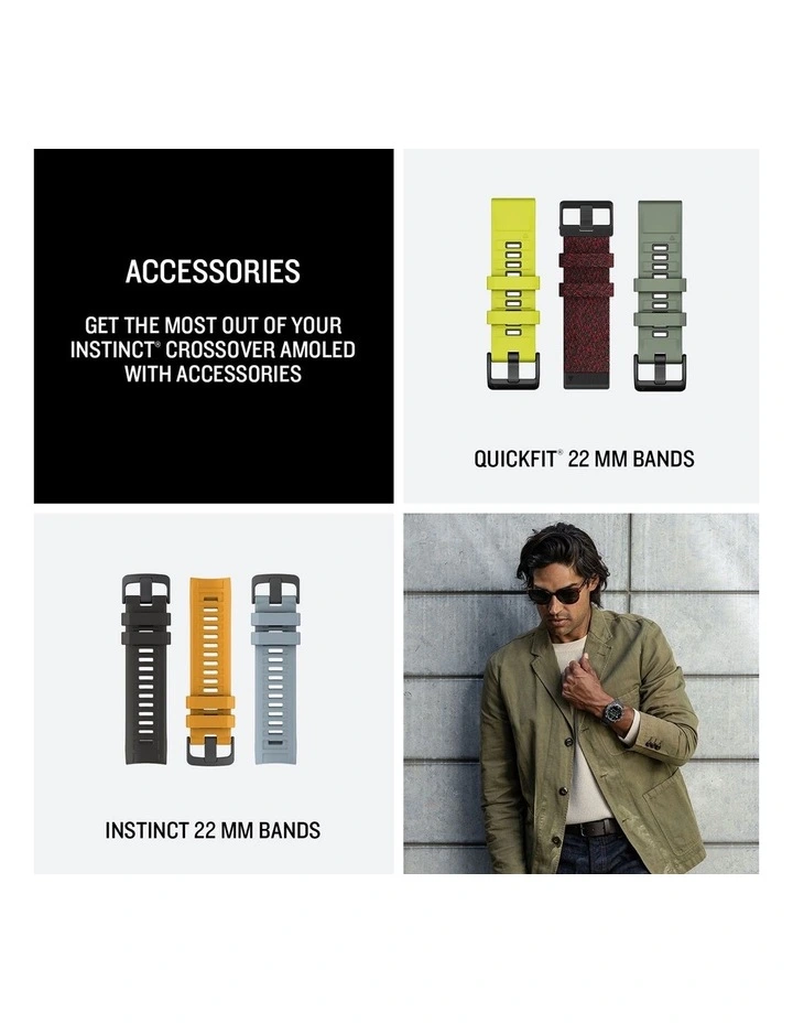 Instinct Crossover Amoled with Cocoa Silicone Band 010-03398-01 in Bronze/Sunburst image 6