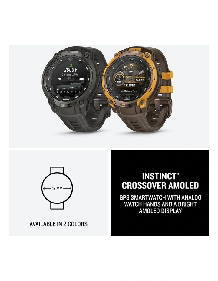 Instinct Crossover Amoled with Cocoa Silicone Band 010-03398-01 in Bronze/Sunburst image 7