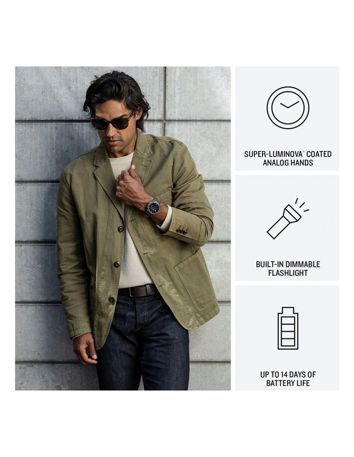 Instinct Crossover Amoled in Tactical with Silicone Band 010-03398-02 in Black image 3