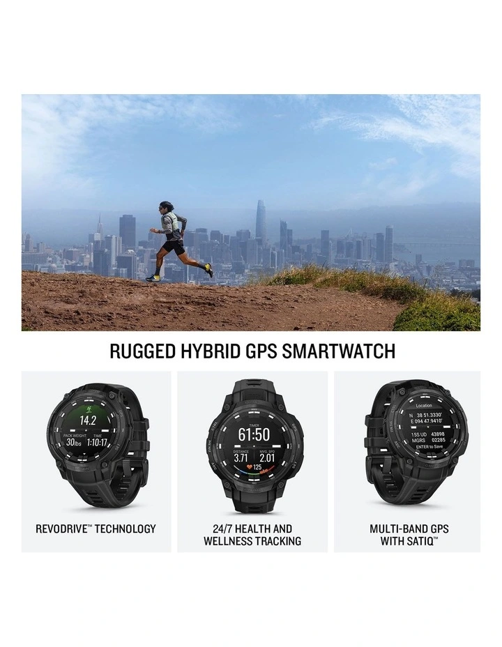 Instinct Crossover Amoled in Tactical with Silicone Band 010-03398-02 in Black image 4