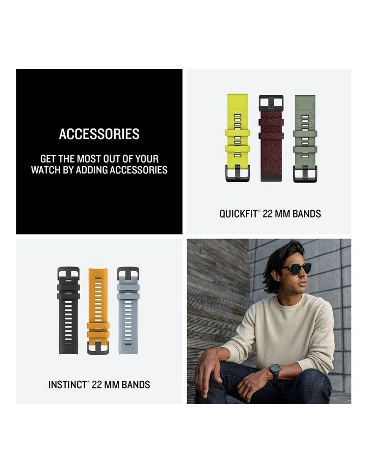 Instinct Crossover Amoled in Tactical with Silicone Band 010-03398-02 in Black image 6