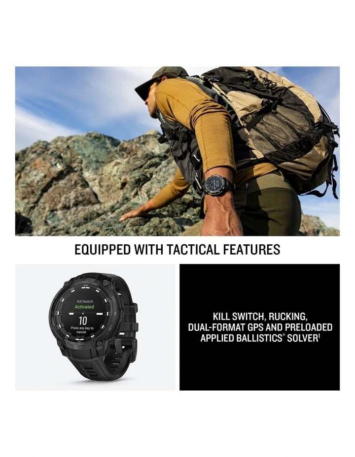 Instinct Crossover Amoled in Tactical with Silicone Band 010-03398-02 in Black image 7