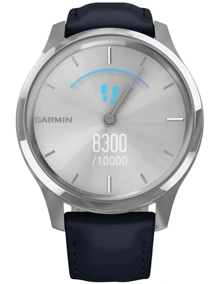 Vivomove Luxe Leather Band 010-02241-00 in Silver/Blue image 2