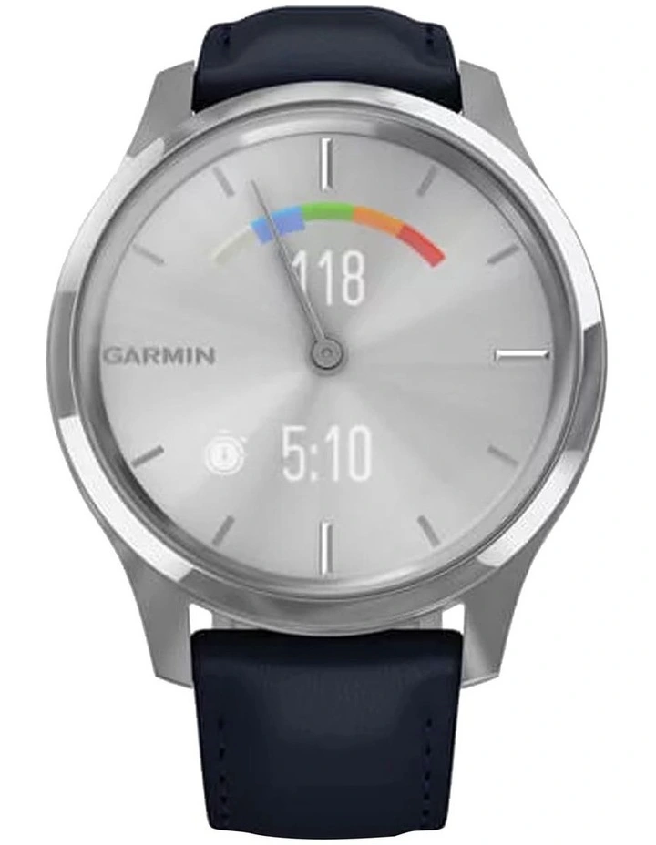 Vivomove Luxe Leather Band 010-02241-00 in Silver/Blue image 3
