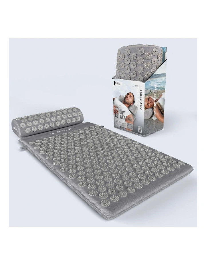 Acupressure Mat And Pillow Set in Grey image 1
