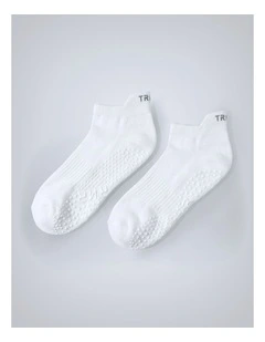 Ankle Grip Socks Medium-Large in White