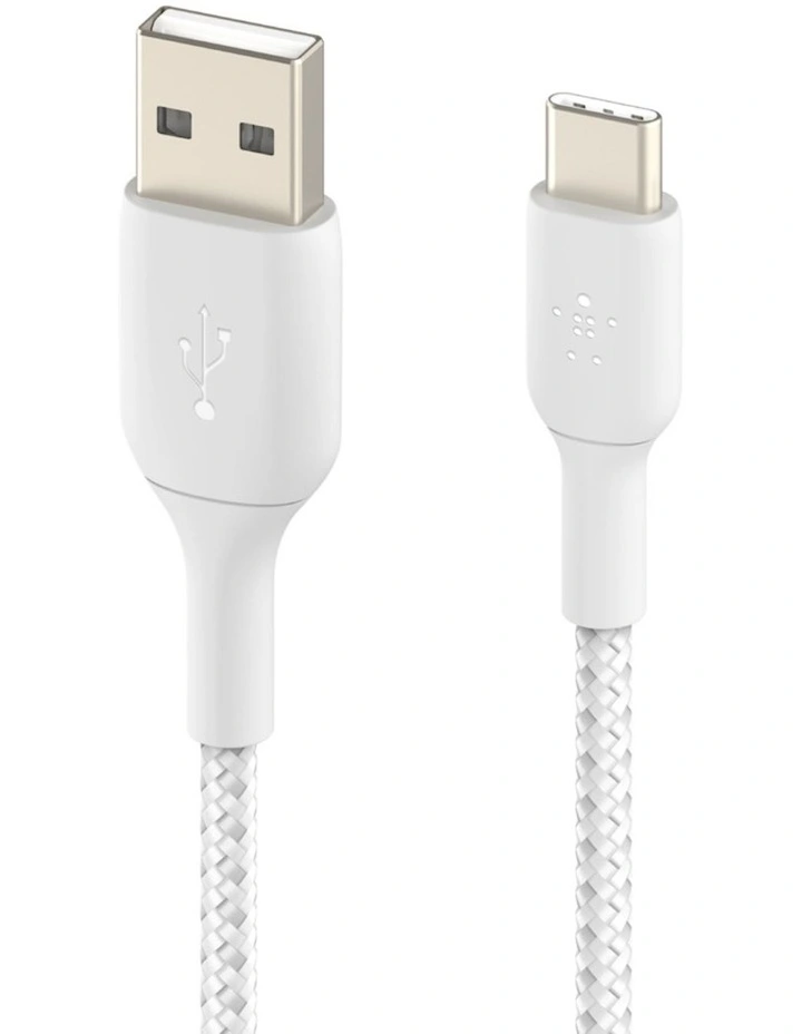 Boost Charge White 1m USB-C to USB-A Braided Cable image 2