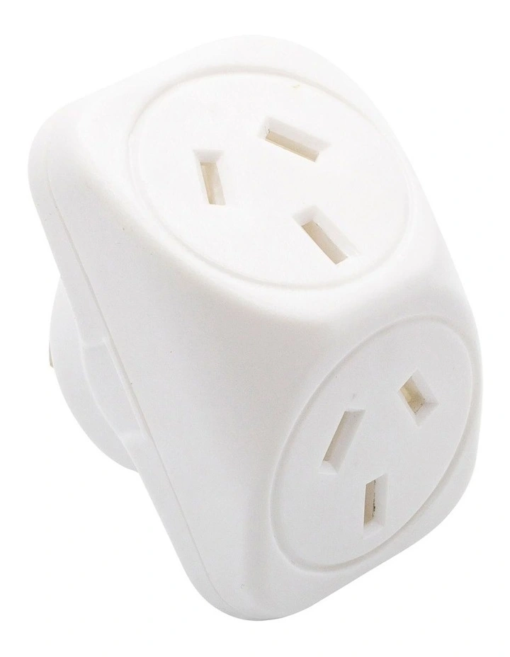 The Brute Power Co. Angled Double Adaptor In White image 1