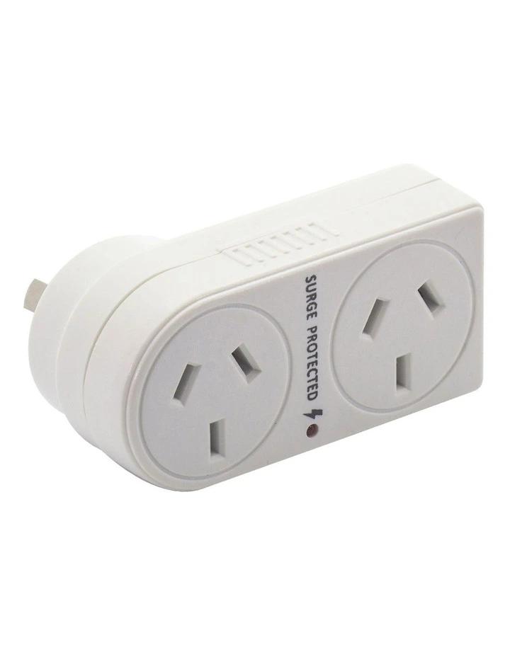 Flat Right Surge Protection Double Adaptor image 1