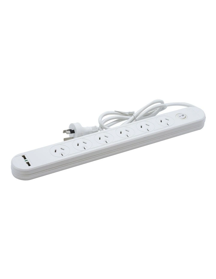 Powerboard 6 Socket 2 USB 1 Switch image 1
