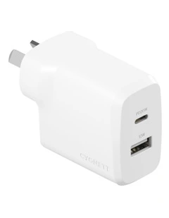 32W Dual Port Wall Charger in White CY4772PDWCH