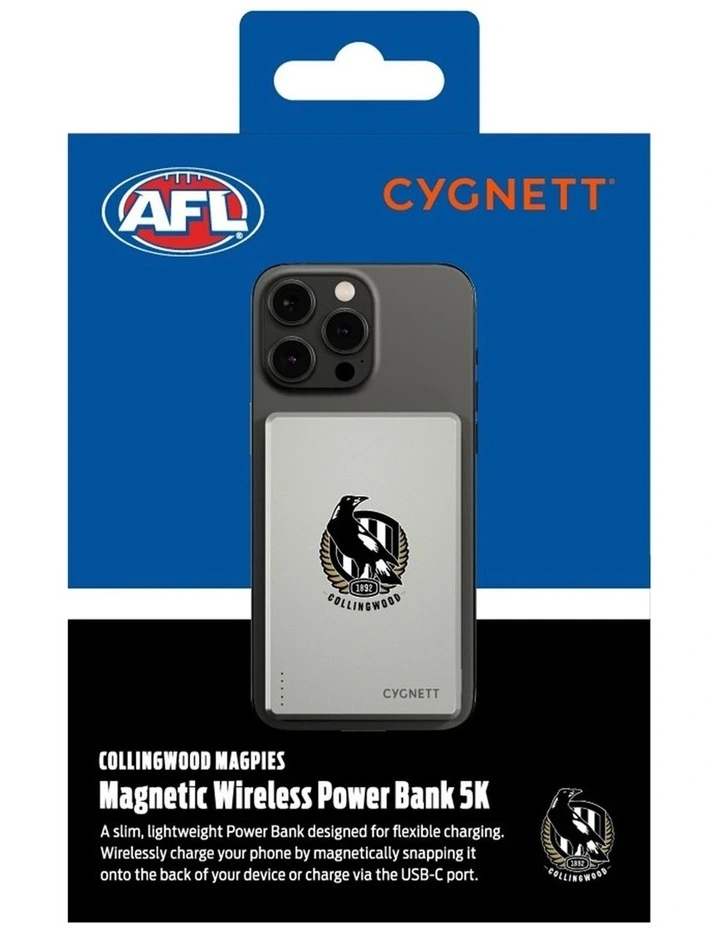 5k Slim Mag Collingwood Magpies Power Bank image 6