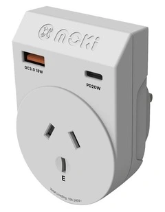 Travel Adaptor Plus Outbound Au/Nz To Uk + Pd20w Type-C & Qc 3.0 Usb-A Acc-Mtaoukp in White