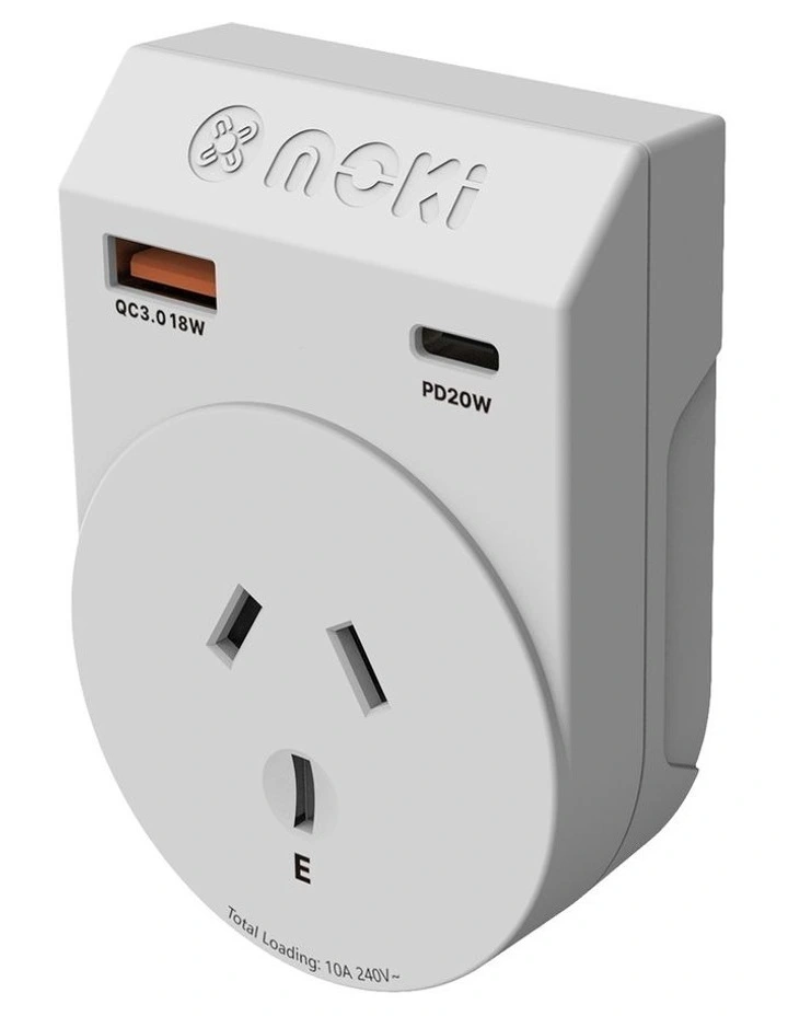 Plus Outbound Au/Nz To Us + Pd20w Type-C & Qc 3.0 Usb-A Travel Adaptor Acc-Mtaousp in White image 2