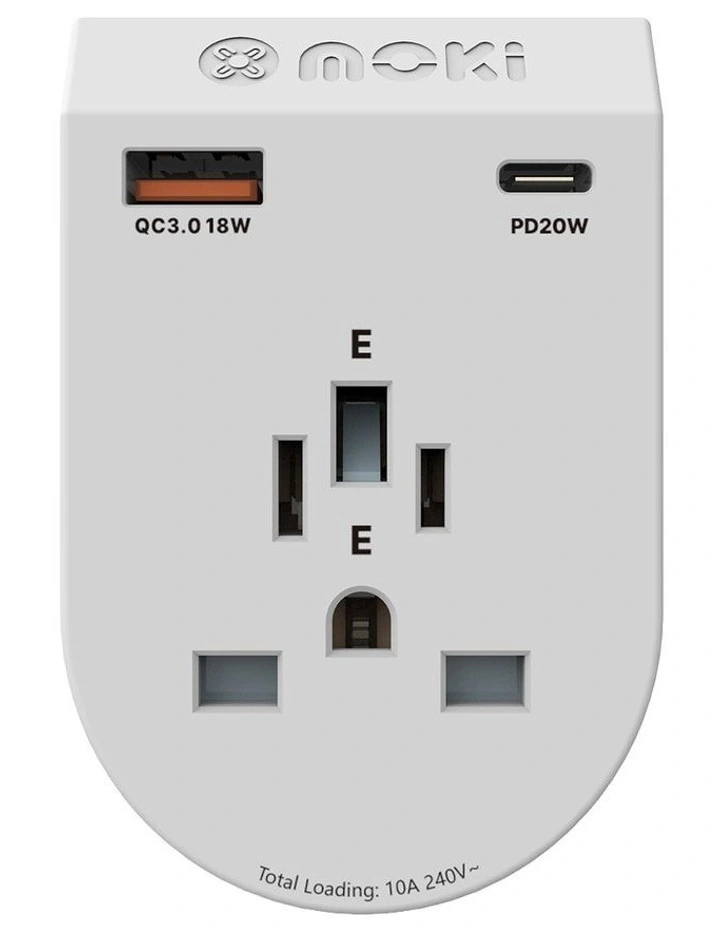 Inbound World (Ex. Eu) To Au/Nz + Pd20w Type-C & Qc 3.0 Usb-A Travel Adaptor Plus Acc-Mtaiwop in White image 1