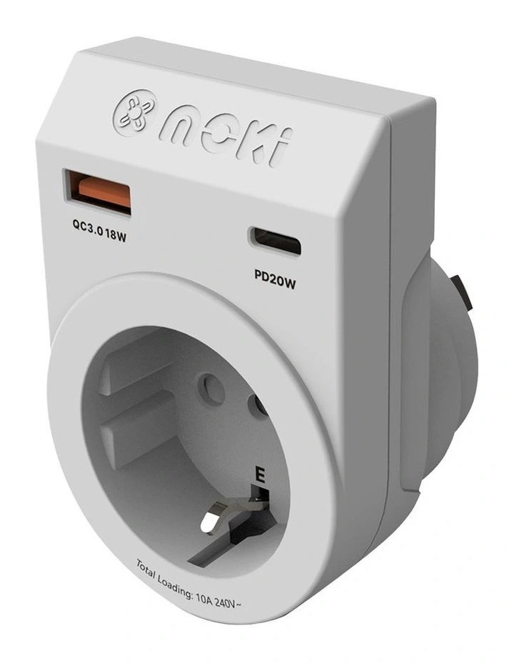 Inbound Eu To Au/Nz + Pd20w Type-C & Qc 3.0 Usb-A Travel Adaptor Plus Acc-Mtaieup in White image 2