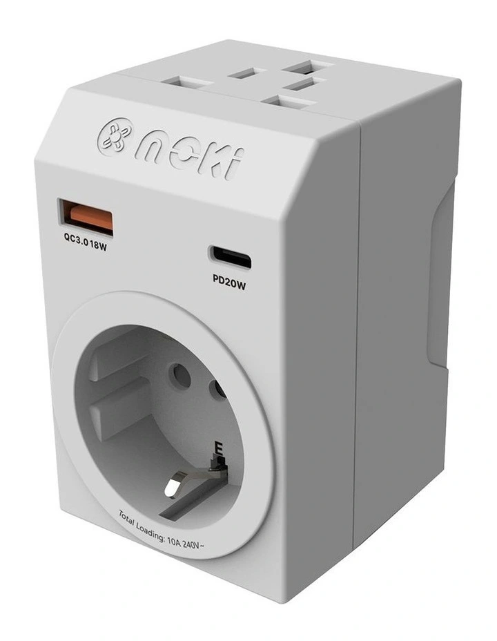 Inbound Universal To Au/Nz   Pd20w Type-C & Qc 3.0 Usb-A Travel Adaptor Plus Acc-Mtaiunp in White image 2