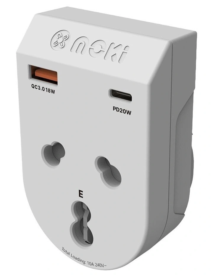 Plus Inbound India To AU/NZ + PD20W Type-C & QC 3.0 USB-A Travel Adaptor ACC-MTAISAP in White image 2