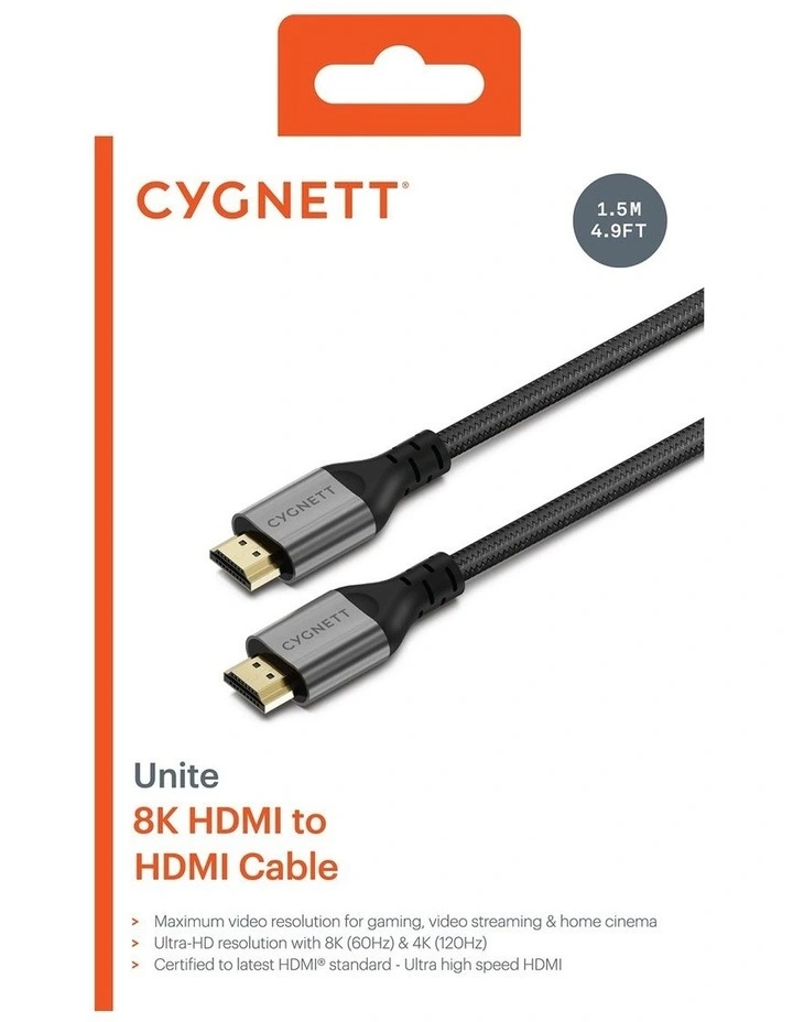 Unite HDMI to HDMI 8K Braided Cable 1.5m CY4532CYHDC image 3