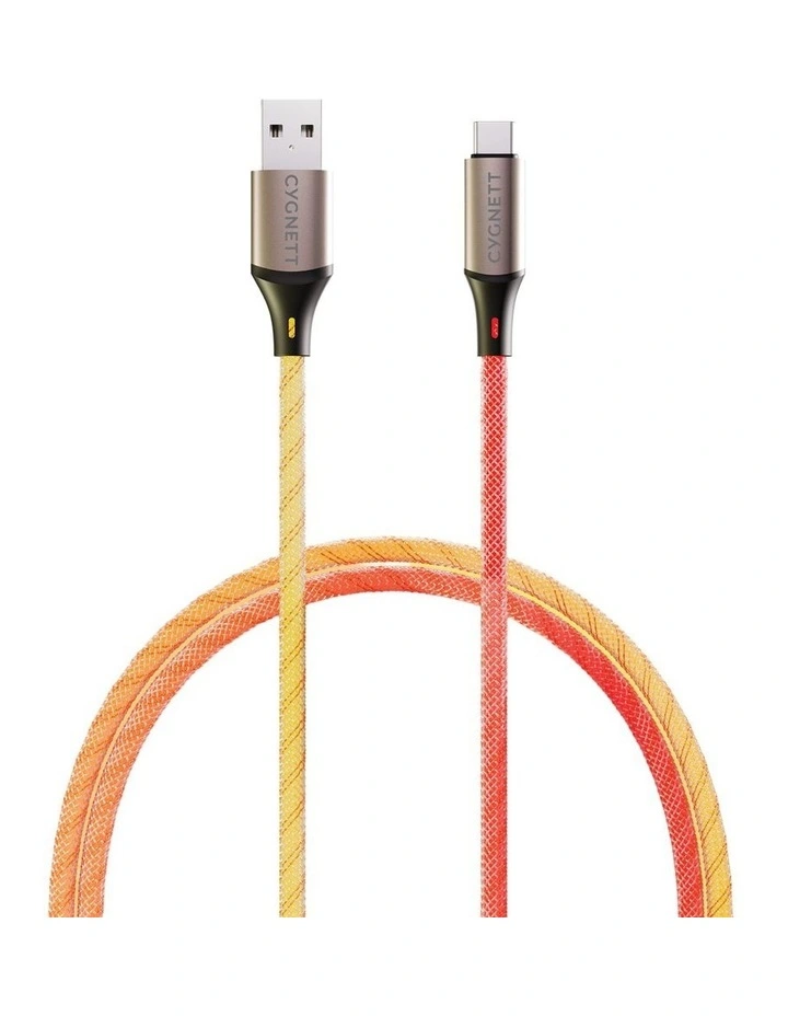 Illuminate USB-C to USB-A 1.2m Light Up Cable CY5212PCUSA image 1