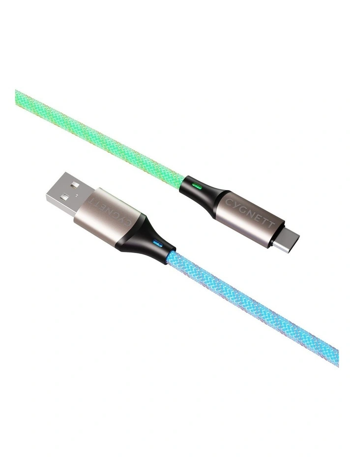 Illuminate USB-C to USB-A 1.2m Light Up Cable CY5212PCUSA image 2