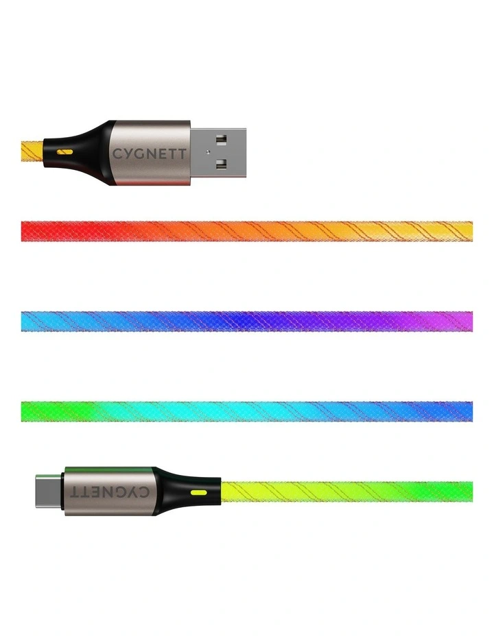 Illuminate USB-C to USB-A 1.2m Light Up Cable CY5212PCUSA image 3