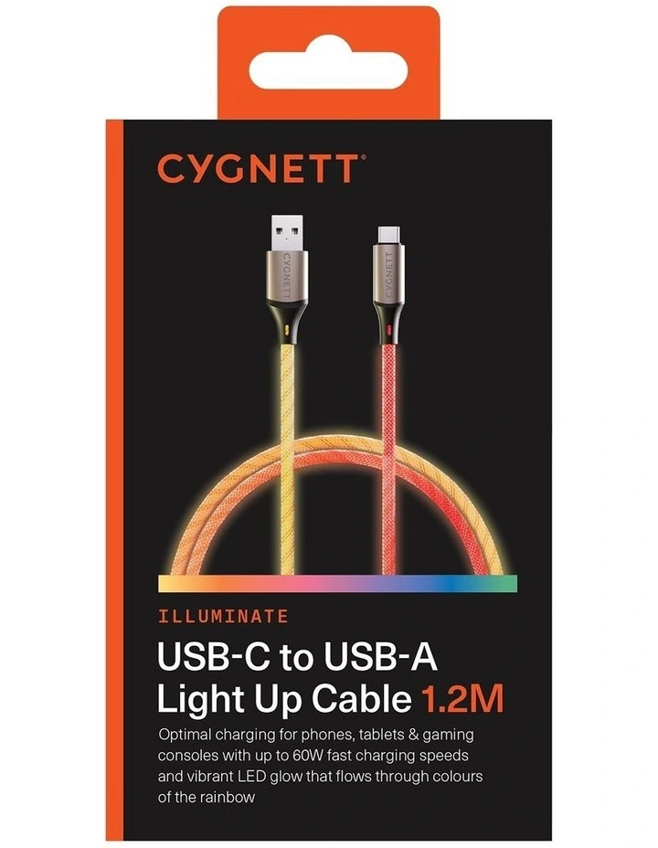 Illuminate USB-C to USB-A 1.2m Light Up Cable CY5212PCUSA image 7