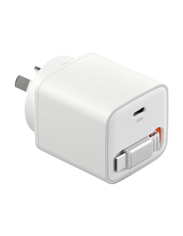 PowerPlus 30W Wall Charger with 80cm Retractable USB-C Cable CY5762PDWCH image 2