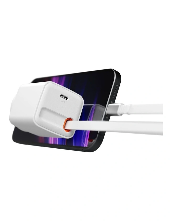 PowerPlus 30W Wall Charger with 80cm Retractable USB-C Cable CY5762PDWCH image 3