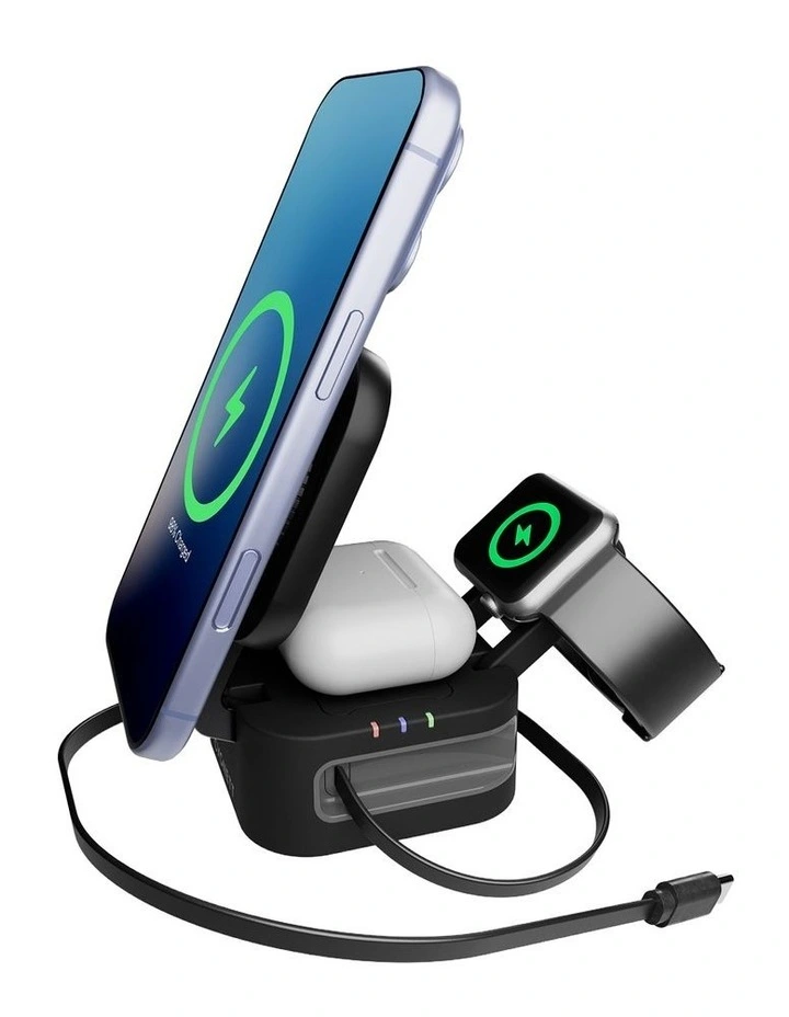 Magstand Wireless 3-in-1 Charger with Retractable USB-C Cable CY5852WCCRC image 2