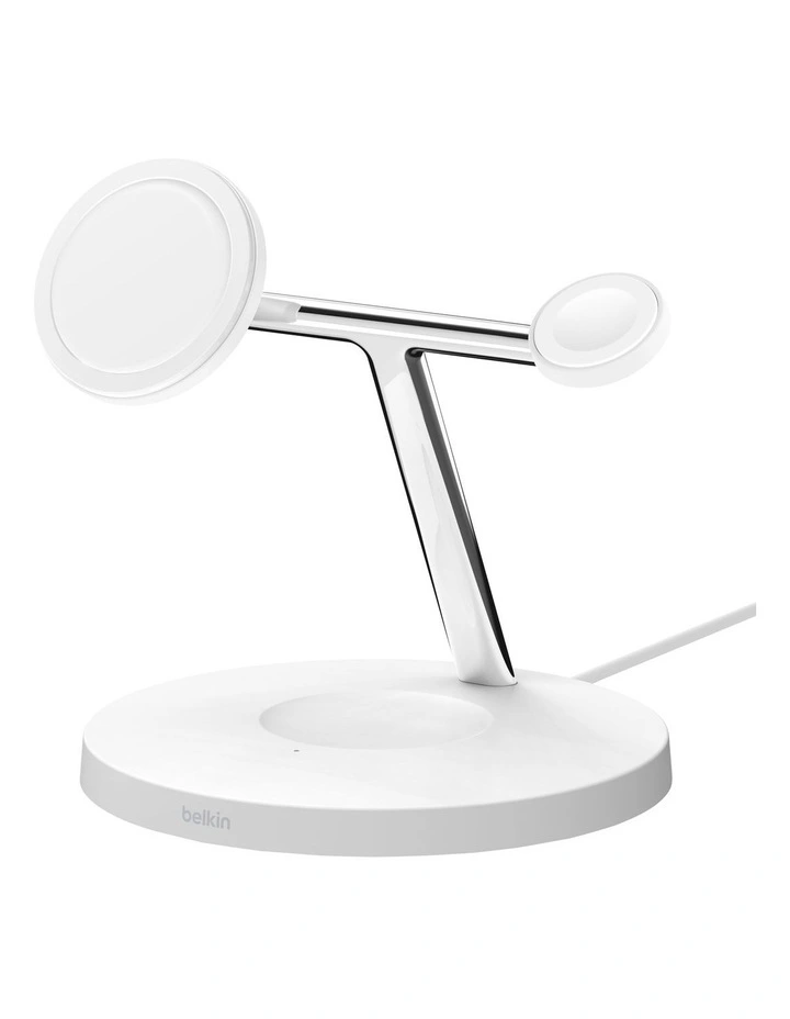 BOOST CHARGE PRO 3-in-1 Wireless Charger with MagSafe in White image 3