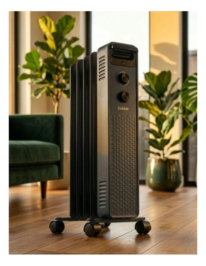 5 Fin Oil Column Heater 1000W in Charcoal image 2