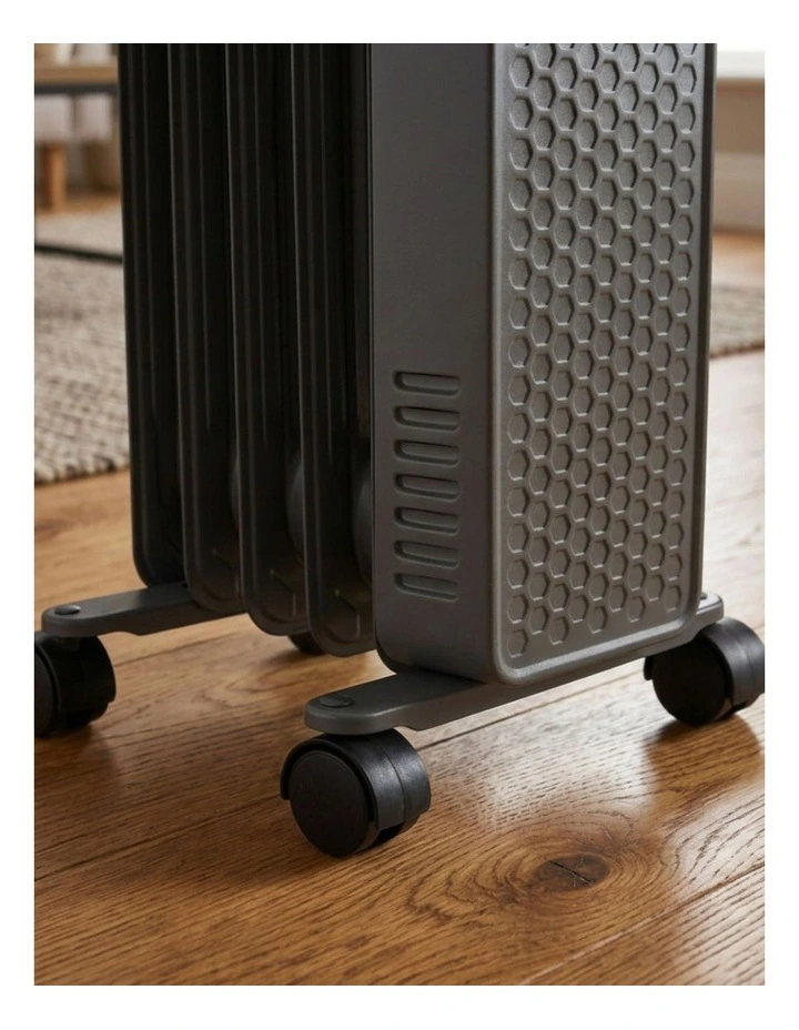 5 Fin Oil Column Heater 1000W in Charcoal image 4