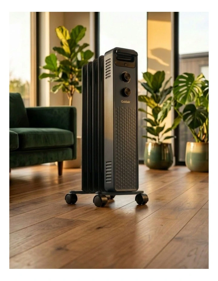 5 Fin Oil Column Heater 1000W in Charcoal image 4