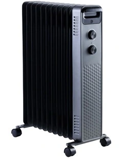 2400W 11 Fin Oil Column Heater in Charcoal