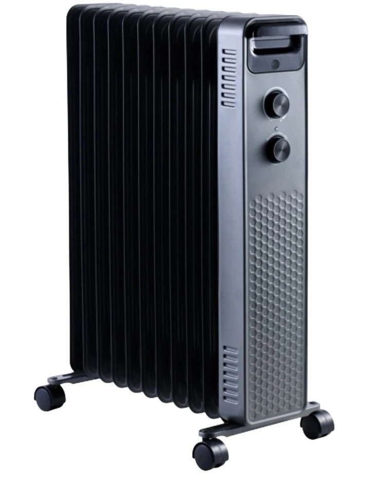 2400W 11 Fin Oil Column Heater in Charcoal image 1