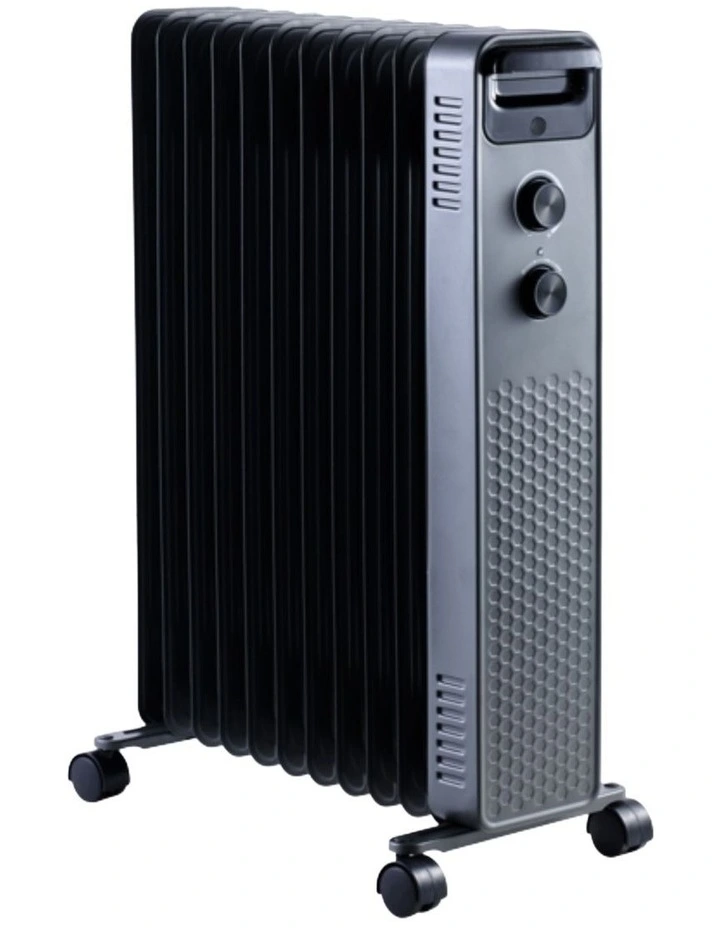 2400W 11 Fin Oil Column Heater in Charcoal image 1