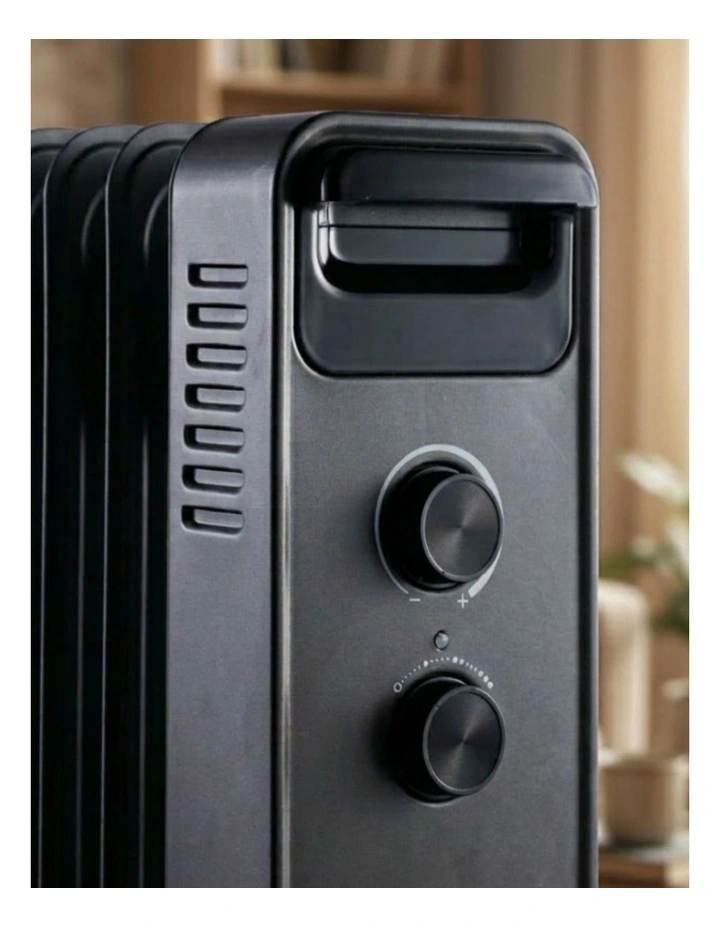 2400W 11 Fin Oil Column Heater in Charcoal image 3