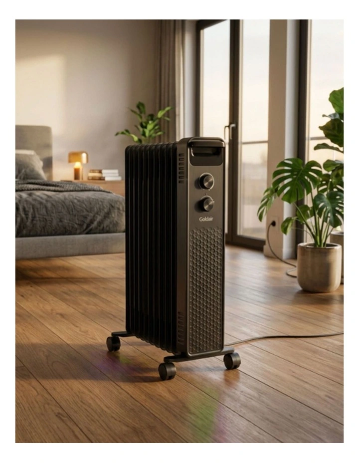 2400W 11 Fin Oil Column Heater in Charcoal image 4