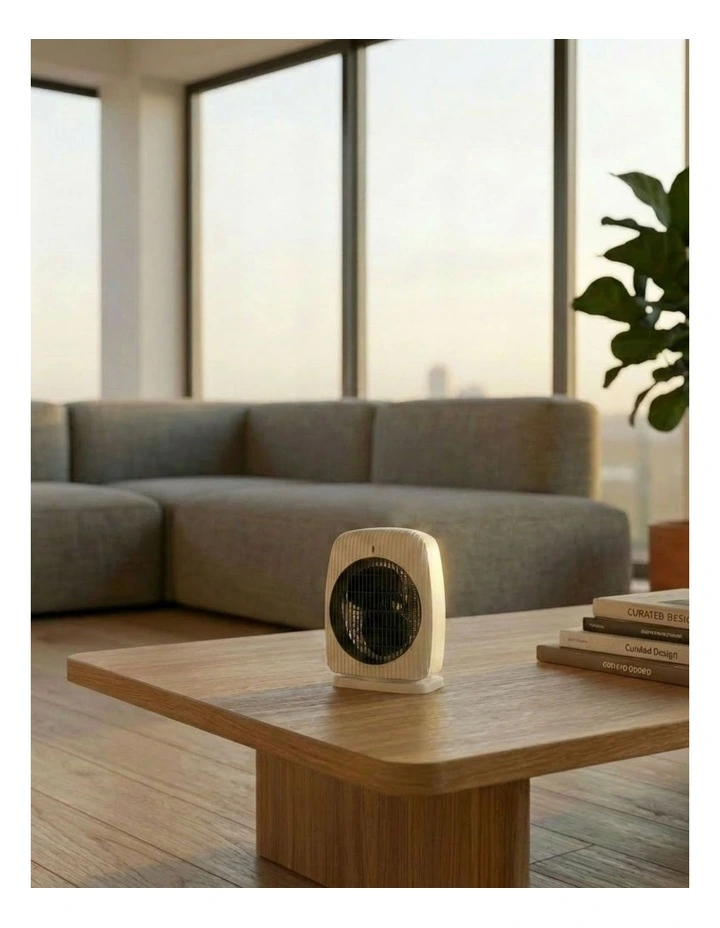 Upright Oscillating Fan Heater 2400W in White image 2
