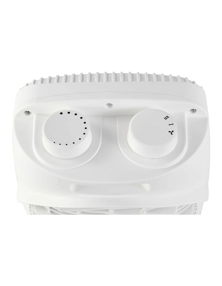 Upright Oscillating Fan Heater 2400W in White image 2