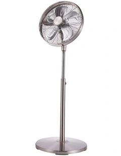 Brushed Metal Pedestal Fan GPPF400 in Silver